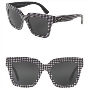 Dolce & Gabbana houndstooth 54mm sunglasses case large oversized glasses